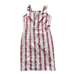 Ann Taylor Womens/Teen Square Neck Floral Dress Size 6P Sheath Fitted Cotton